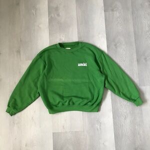 AMBI KELLY GREEN SWEATER CREW NECK CROPPED PULLOVER WOMENS SMALL